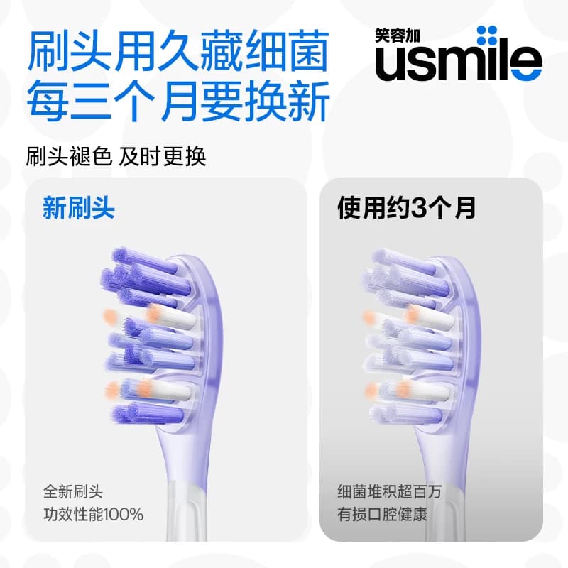 【新升级3.0】usmile笑容加牙刷头电动牙刷头替换成人通用Y30pro - 缩略图5