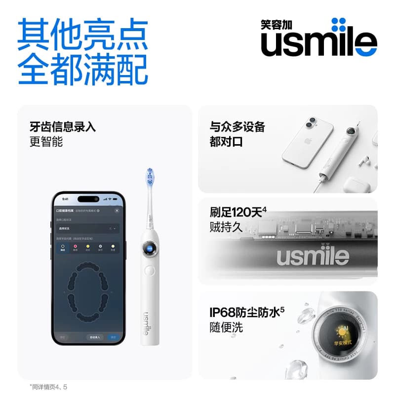 笑容加usmile电动牙刷成人情侣套装一对自动男女友款生日礼物Y30S - 缩略图5