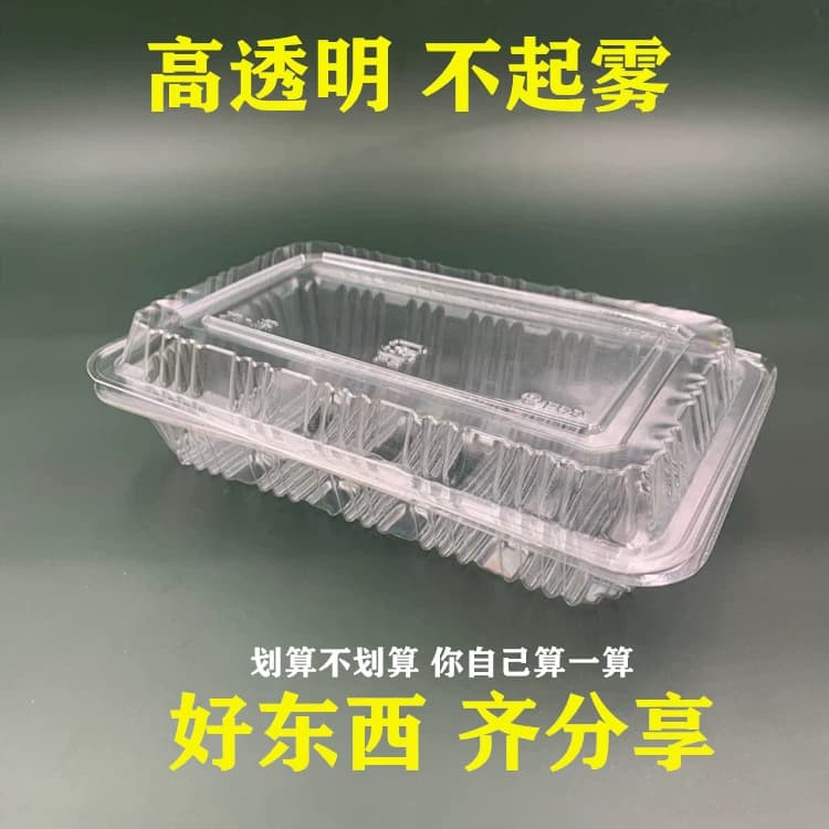 中一深大特小一深一次性打包盒长方形塑料寿司盒透明包装餐盒肉盒 - 缩略图3