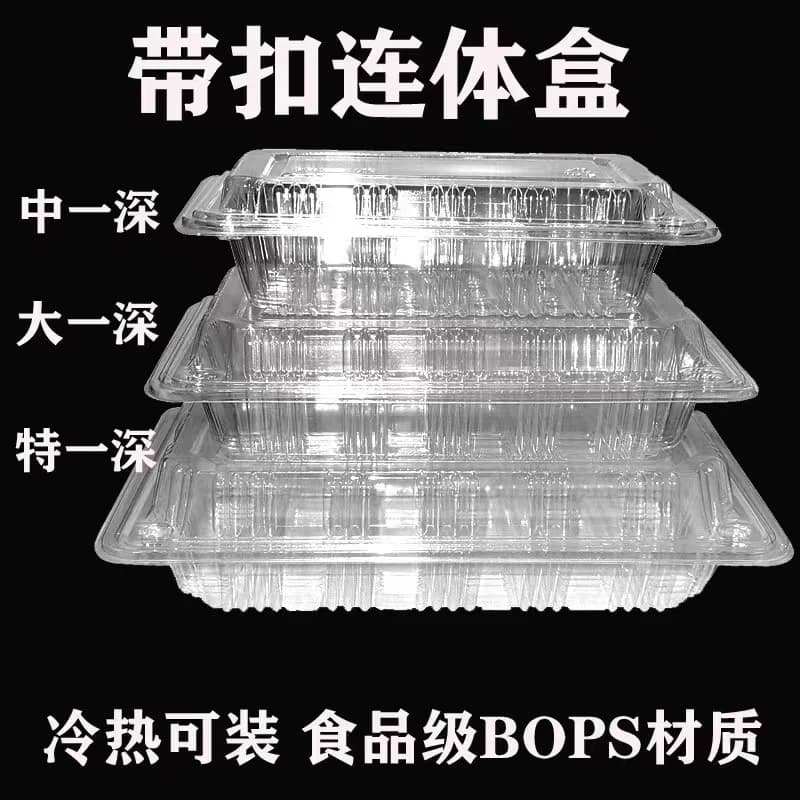 中一深大特小一深一次性打包盒长方形塑料寿司盒透明包装餐盒肉盒 - 缩略图2