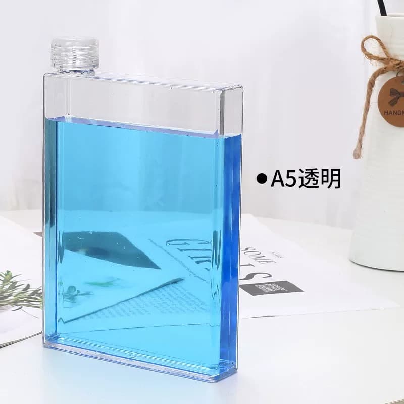 简约小巧扁方形水壶户外便携随手杯学生小容量塑料水杯带杯套防 - 缩略图2