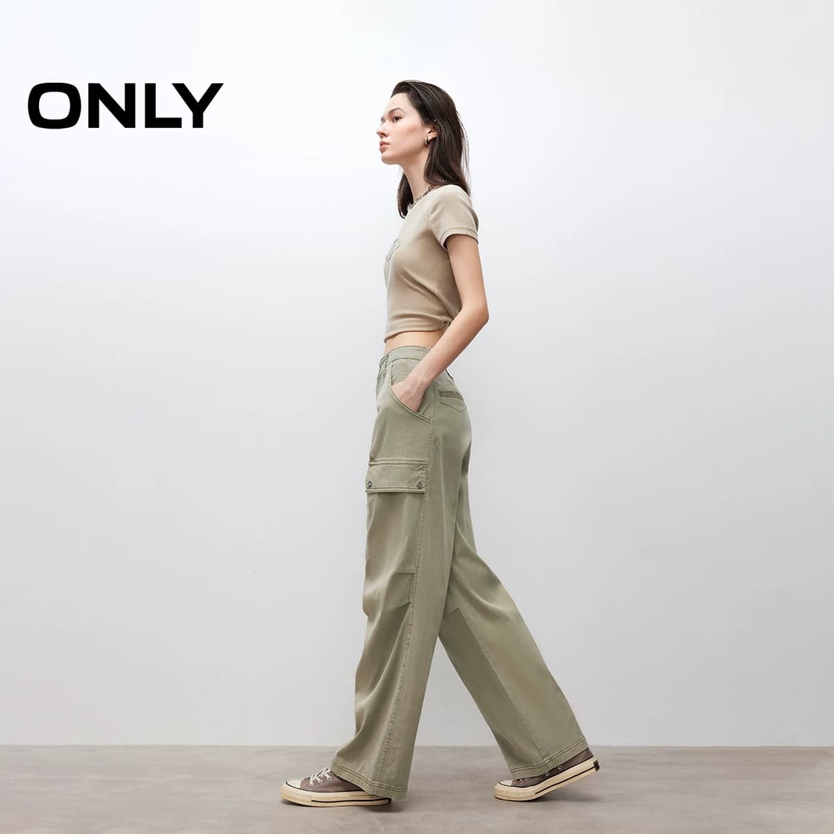 【多巴胺穿搭】ONLY秋季高腰直筒裤宽松工装裤休闲裤子女 - 缩略图5