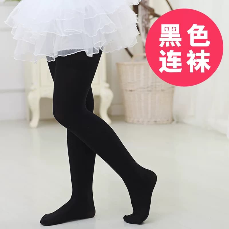 加肥加大版超大版白色打底连裤袜子夏天簿款跳舞蹈女童儿童棉大袜 - 缩略图4