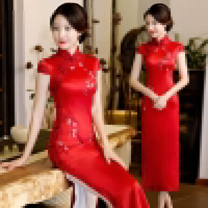 苏绣短款旗袍改良版连衣裙春夏季2026新款少女日常年轻款修身性感 - 缩略图3