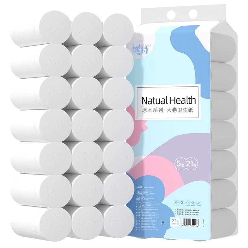 绿诗5.4斤卫生纸卷纸家用实惠装纸巾大粗卷整提厕所纸无芯卷筒纸 - 缩略图5
