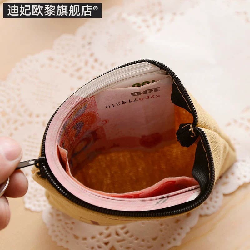 放口袋的小钱包老年人轻便学生男潮流时尚个性简约女士找零钱帆布 - 缩略图5