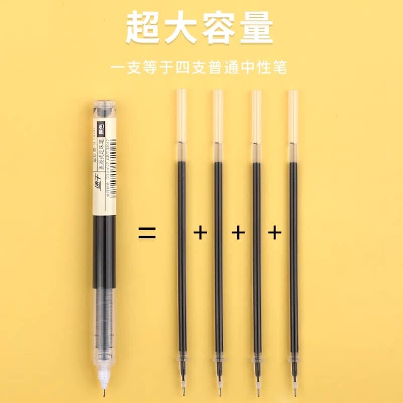 【3支装】红色大容量直液式中性笔 - 缩略图2