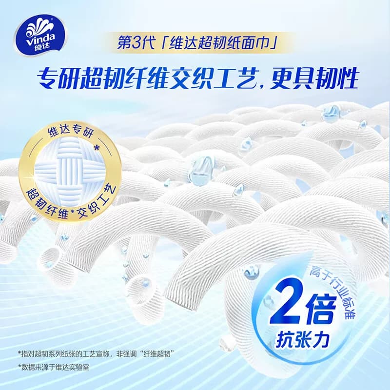 维达超韧抽纸120抽20包整箱家庭实惠装餐巾纸家用面巾纸卫生纸巾 - 缩略图4