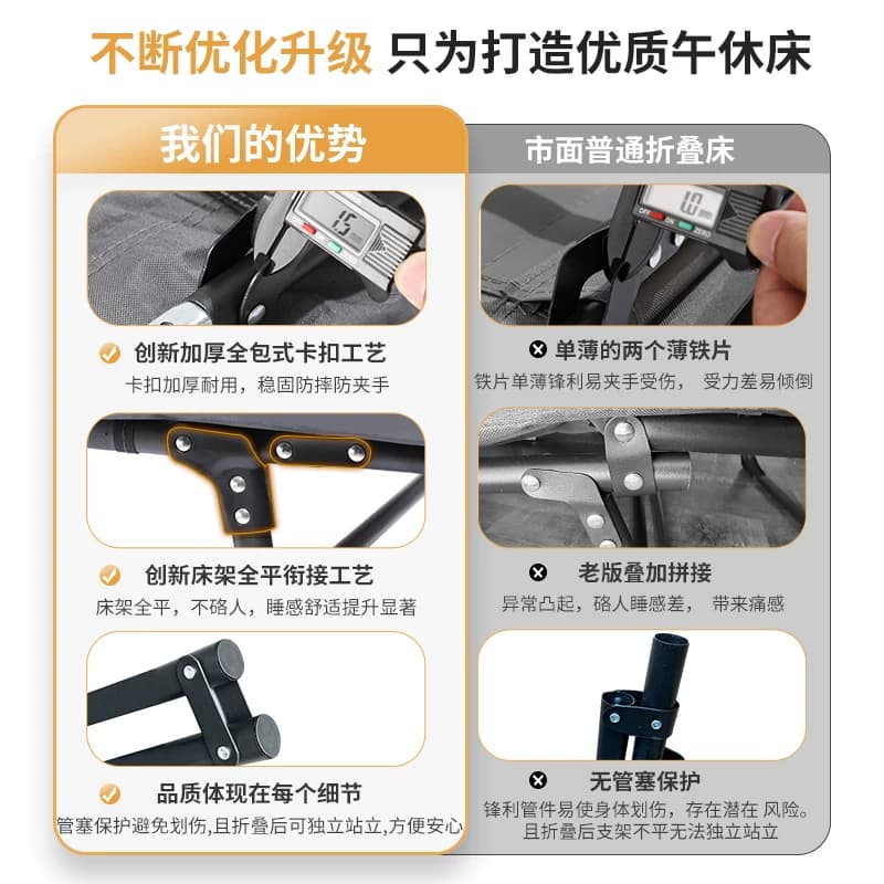 折叠床办公室午休躺椅神器简易便携医院陪护行军午睡床单人午休床 - 缩略图3