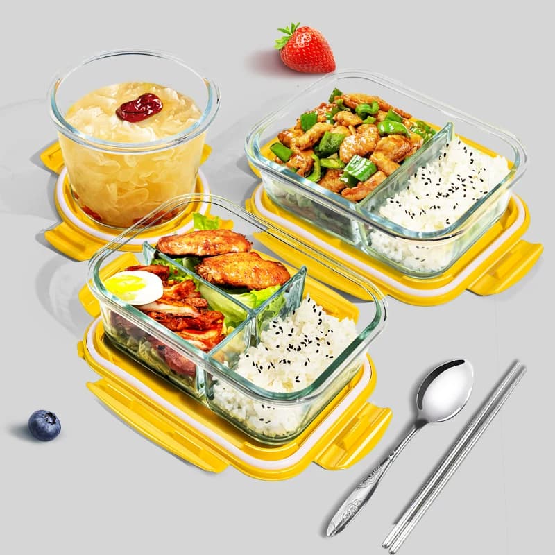 玻璃饭盒可微波炉加热专用的上班族带饭餐盒套装便当碗保温耐高温 - 缩略图4
