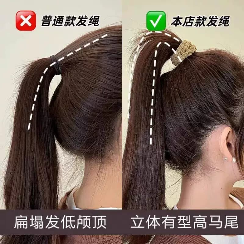 新款加厚加粗发饰头绳发圈加宽扎头发橡皮筋高马尾高弹力耐用发绳 - 缩略图4