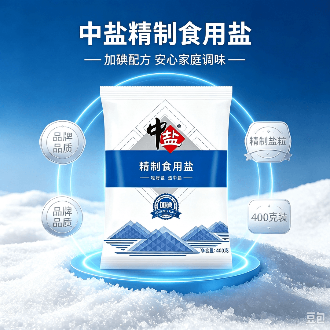 精制食用盐400g加碘食盐家用炒菜调味盐整箱批发工厂直供 - 缩略图4