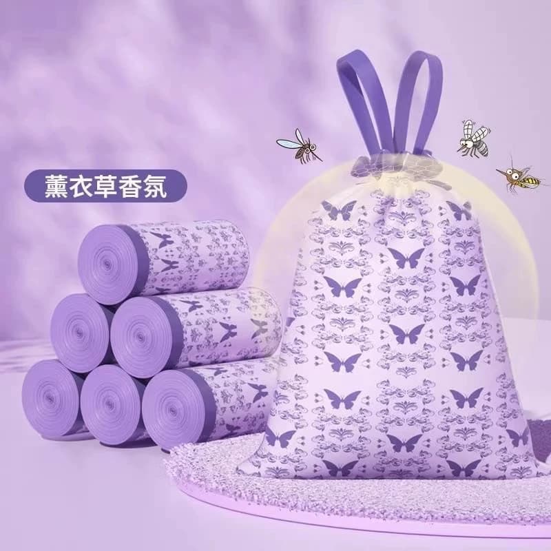 薰衣草垃圾袋加厚家用手提式免撕抽绳塑料袋厨房办公室清洁袋特厚 - 缩略图4