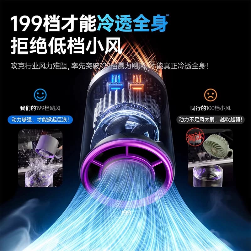 手持小风扇学生上课静音暴力涡轮半导体制冷小型风炮usb充电桌面电风扇夏季户外便携式随身挂脖风扇2026新款f - 缩略图2