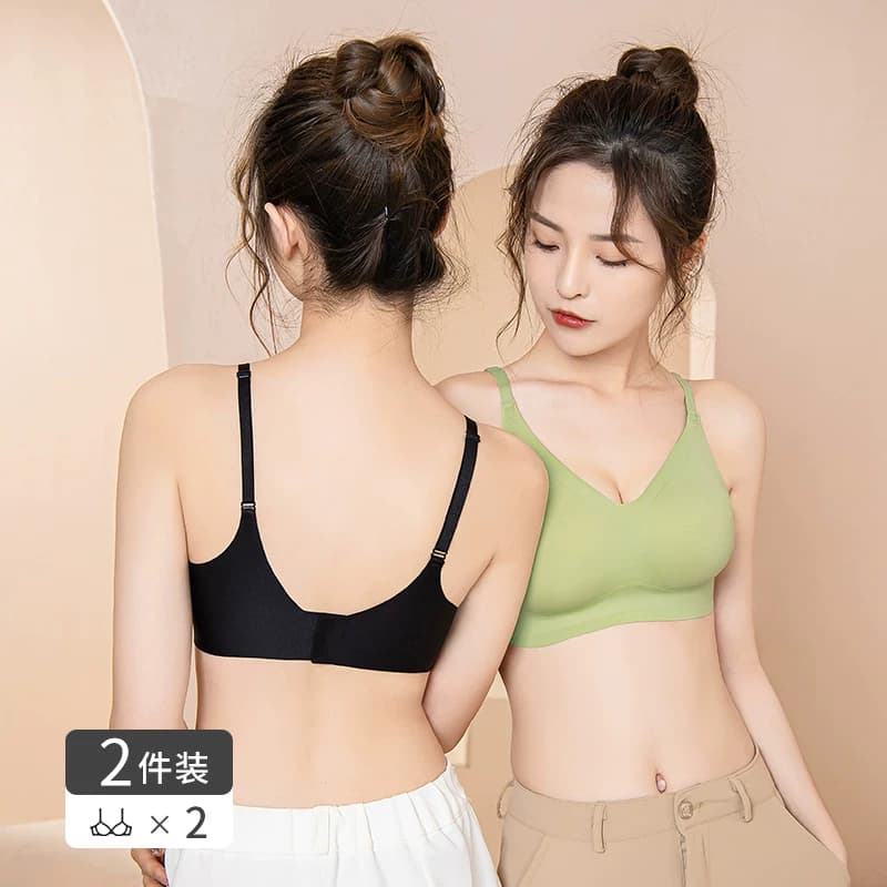 无痕乳胶内衣女无钢圈小胸聚拢收副乳防下垂运动美背文胸薄款防滑 - 缩略图2