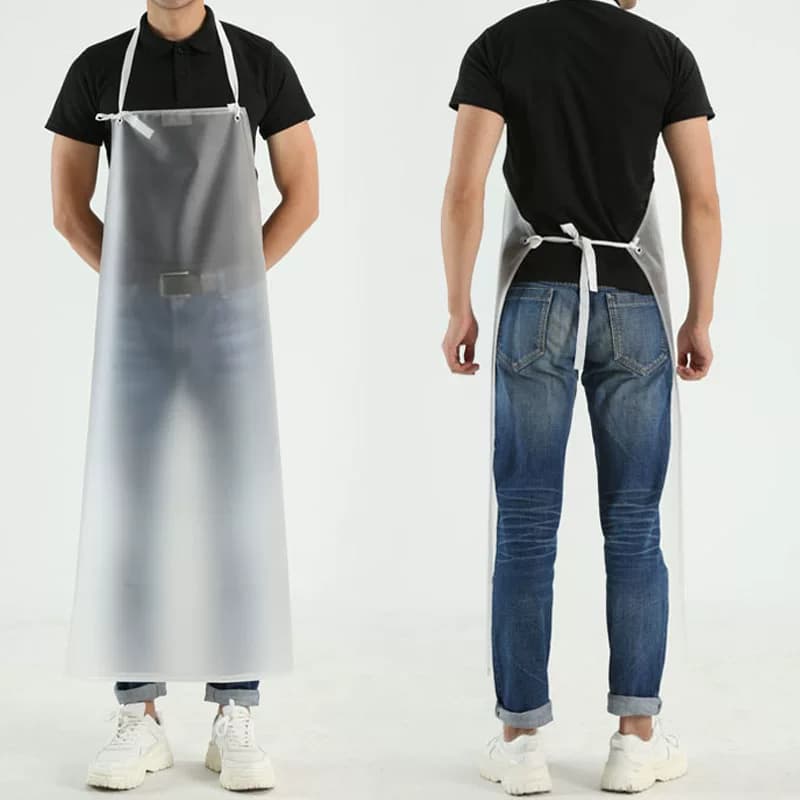 厨房防水pvc无袖透明女加厚防油围裙工作服食品厂厚款薄款 - 缩略图3