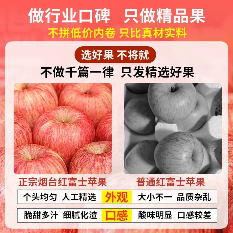 正宗烟台红富士苹果现摘应当季新鲜水果整箱山东脆甜冰糖心精品 - 缩略图5