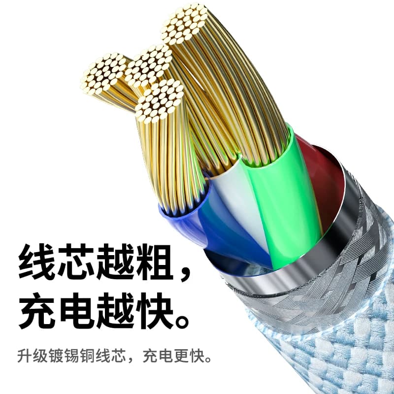 安卓快充数据线充电线Type-c编织线100w6A适用华为vivo荣耀手机超级闪充车载80w加长2米通用mate60/70/pro - 缩略图4