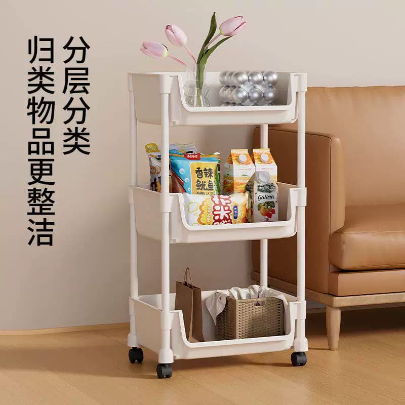 宿舍小推车零食收纳置物架落地厨房移动多层床头储物架玩具蔬菜 - 缩略图5