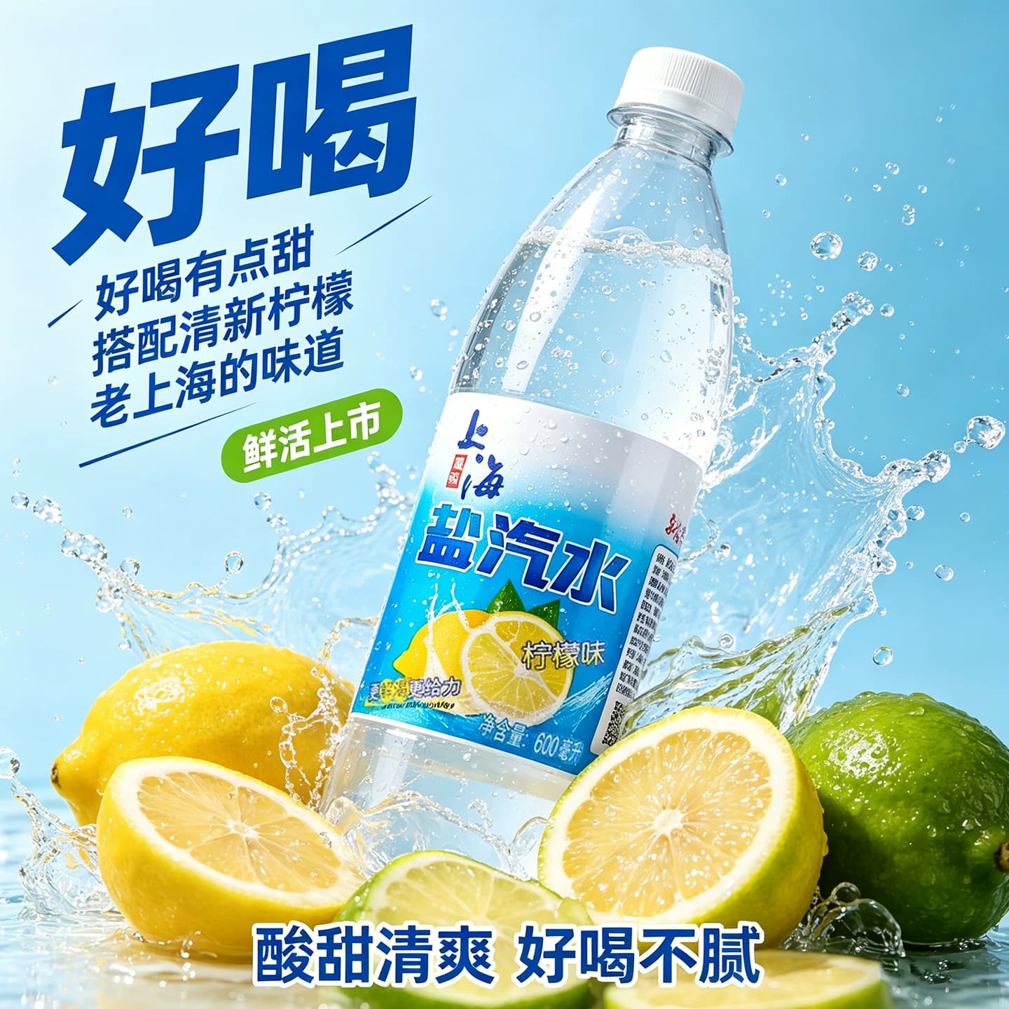 老上海盐汽水柠檬味24瓶整箱特价夏季补水无糖运动碳酸饮料解暑 - 缩略图2