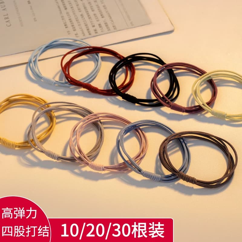 高弹力耐用扎头发头绳2023发圈橡皮筋网红女扎头皮套黑发绳一件 - 缩略图2