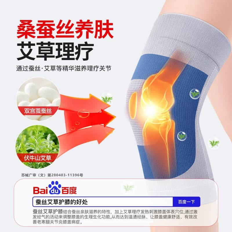 医用半月板护膝盖套男女士关节炎保暖老人损伤艾草滑膜发热防寒腿 - 缩略图3