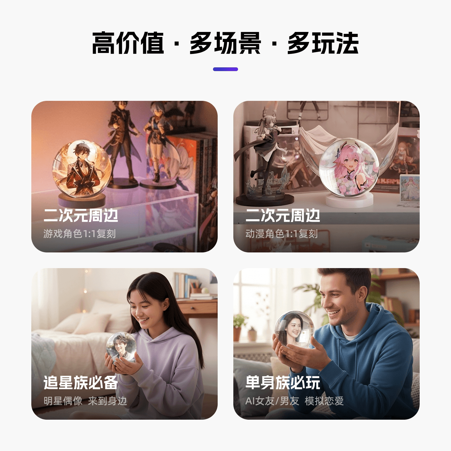 AI灵境球·二次元游戏角色形象声音克隆动图轮播潮玩盲盒电子谷子 - 缩略图5