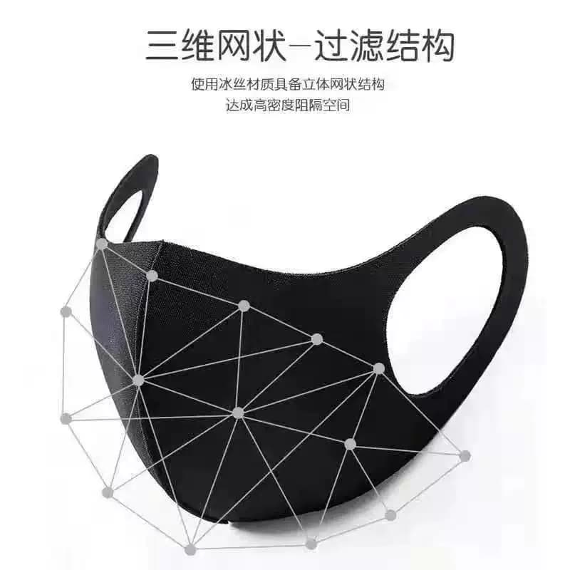口罩女男潮明星时尚黑色3d立体高颜值透气防尘防晒可水洗保暖口罩 - 缩略图2