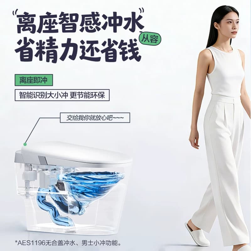 【新品上市！】箭牌官方轻智能马桶零压脚感冲水家用坐便器1196 - 缩略图5