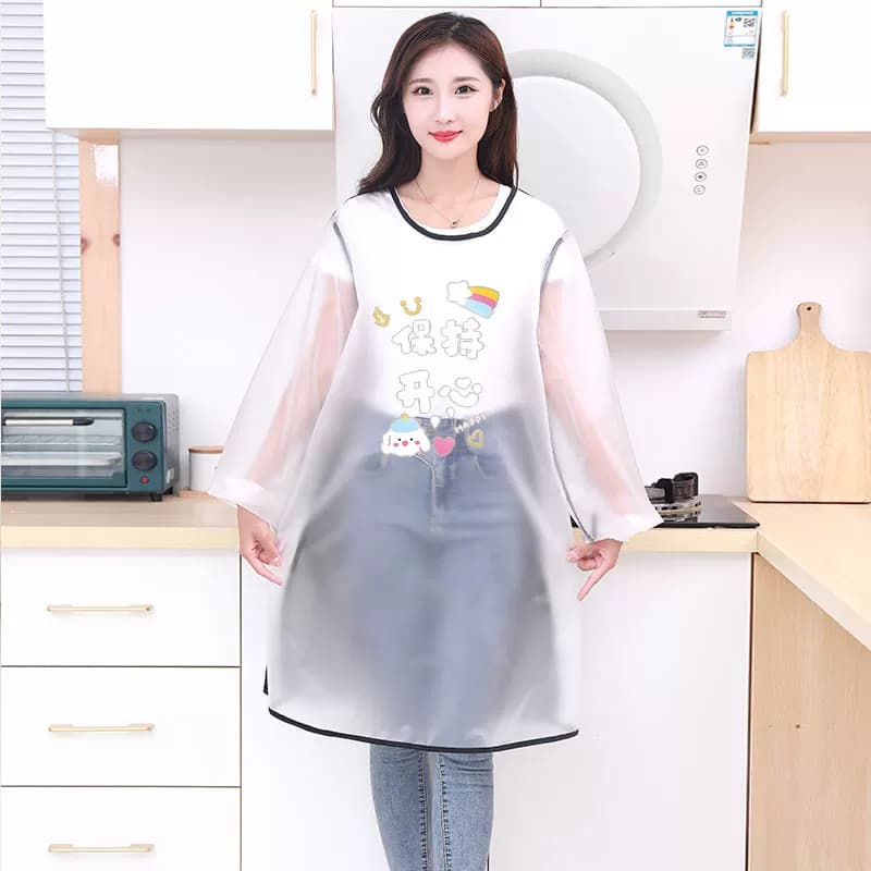 透明防水饭店专用围裙免洗防油男加长水产工作洗车女TPU坎肩围腰 - 缩略图3