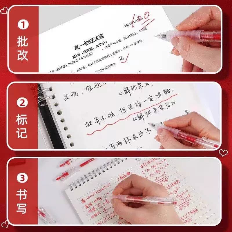 云握中性笔红色笔学生专用红笔老师改作业教师红色圆珠笔高颜值签 - 缩略图5