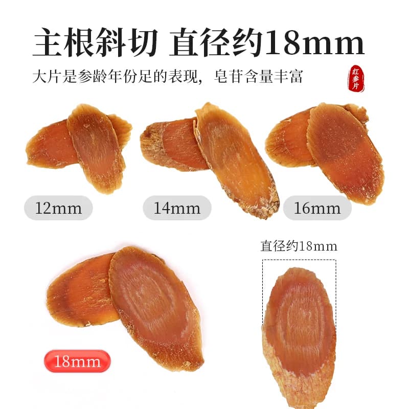 康美新开河红参片100g盒足龄老参斜切大片高皂苷泡水泡茶煲汤礼盒 - 缩略图4