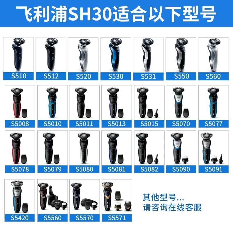 飞利浦剃须刀刀头SH30原装S5077/5080/5082/5091/550/560/560/570 - 缩略图2