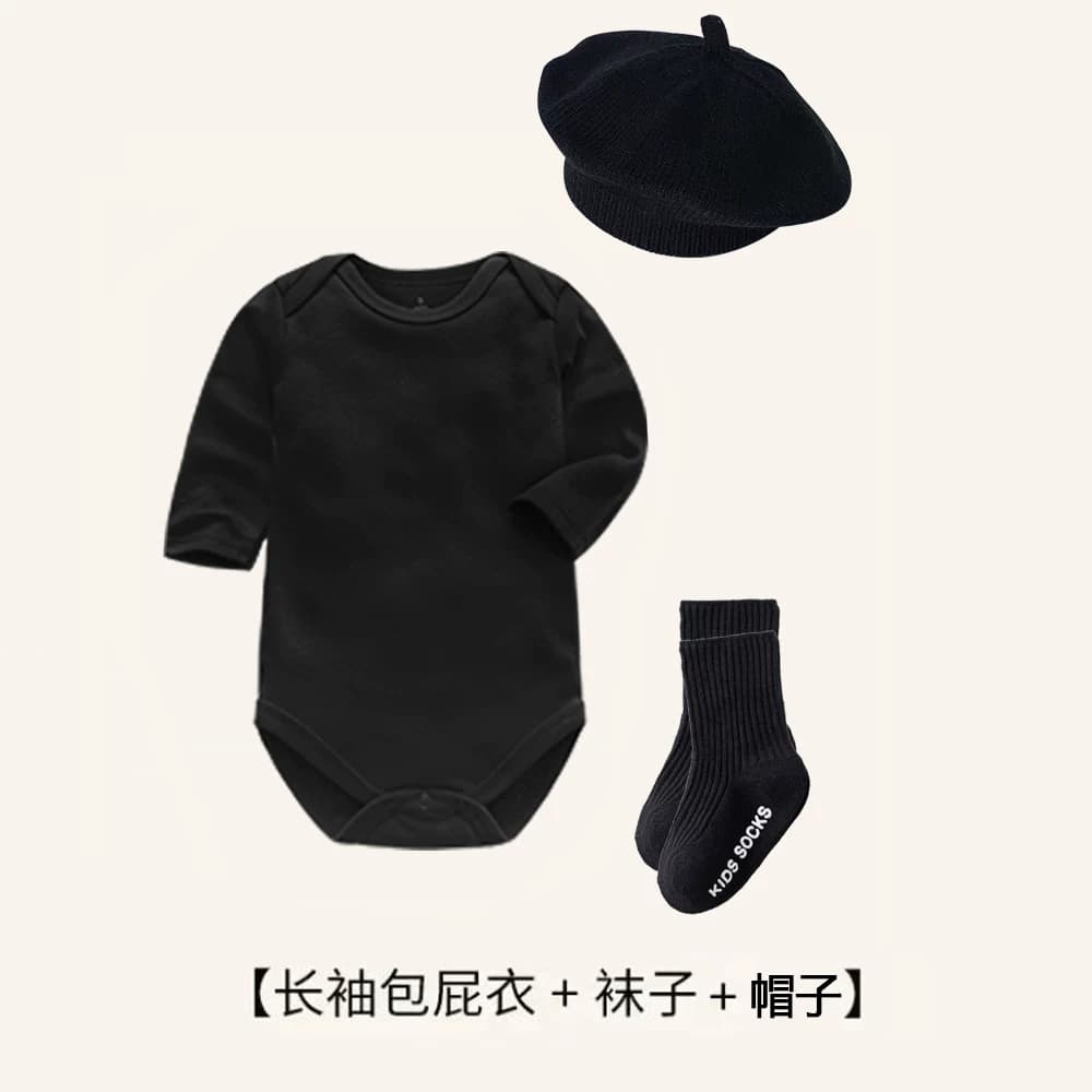 新款婴幼儿套装宝宝包屁衣百天满月拍照小月龄哈衣柔软连体衣服 - 缩略图3