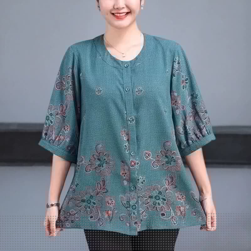 胖妈妈加肥加大码女装200斤中老年夏装衬衫上衣加肥加大洋气衣服 - 缩略图2