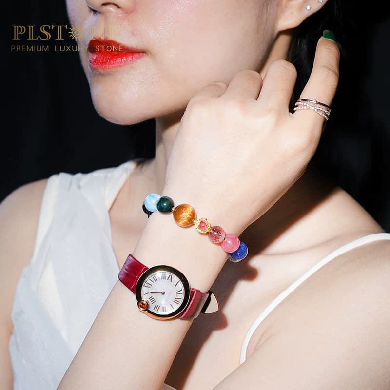 PLSTONE普琳丝奢质水晶天然珠宝级老矿水晶多宝圆珠DIY手链手串女 - 缩略图4