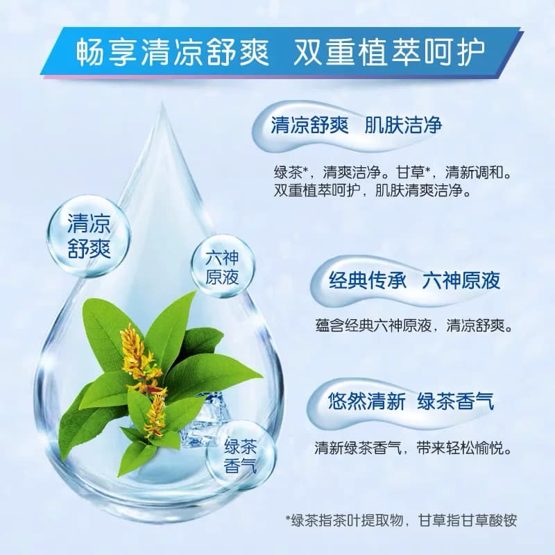 六神清凉爽肤绿茶沐浴露长久留香滋润肌肤700g - 缩略图3