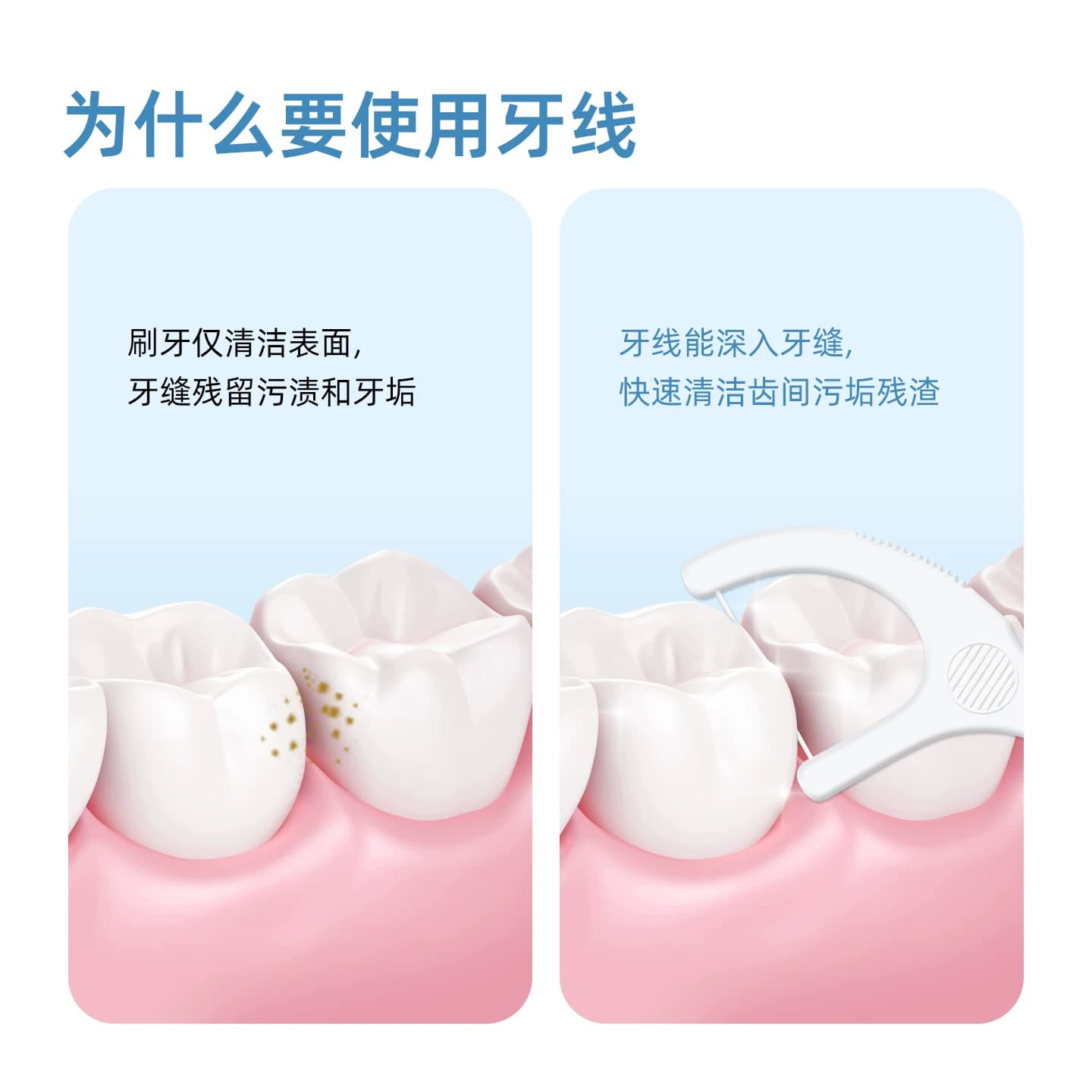 小鹿妈妈经典牙线棒超细剔牙线签100支*8袋便携一次性牙线棒 - 缩略图3