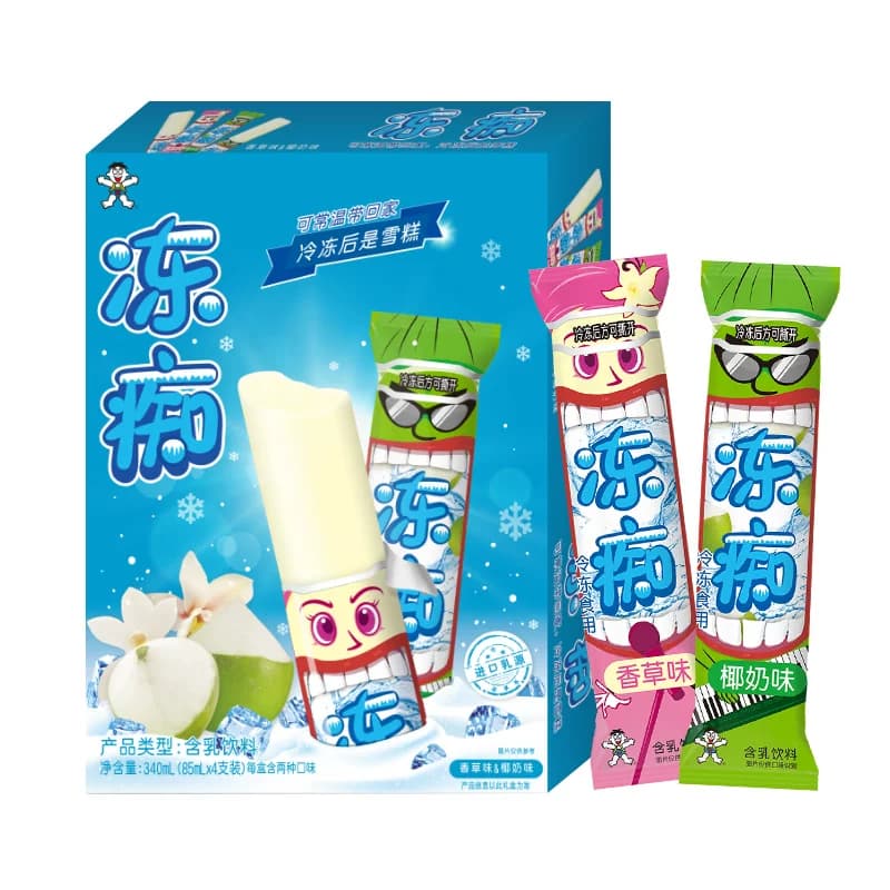 旺旺冻痴网红冰品雪糕香草椰奶混合口味冰棍儿时棒冰解暑常温储存 - 缩略图2