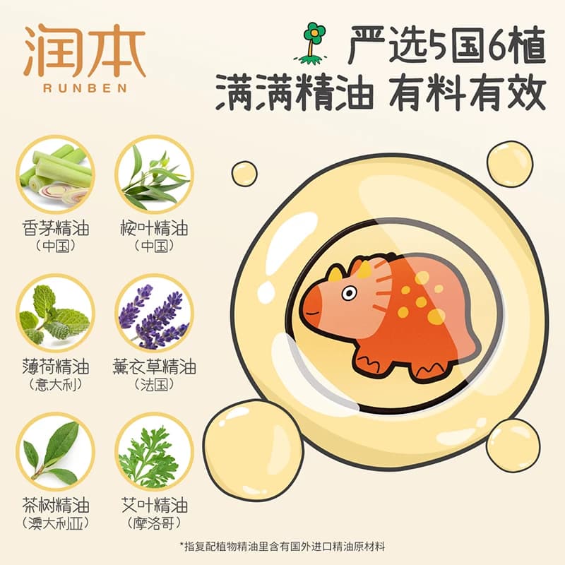 润本叮叮植物精油贴卡通扣婴儿童学生户外便携随身精油贴 - 缩略图4