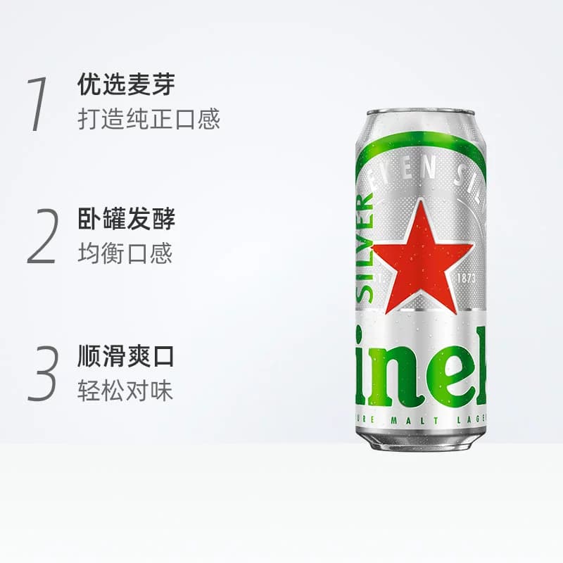 喜力星银啤酒分享装500ml×3罐 - 缩略图3