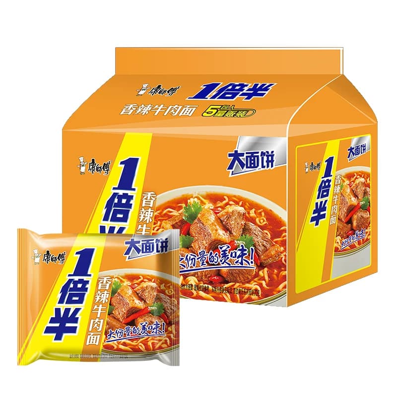 康师傅方便面一倍半香辣牛肉面袋装泡面速食食品 - 缩略图5