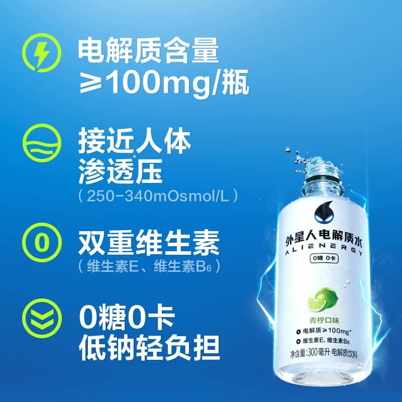 【罗纳尔多同款】外星人电解质水小瓶装青柠味300ml*6饮料0糖0卡 - 缩略图4