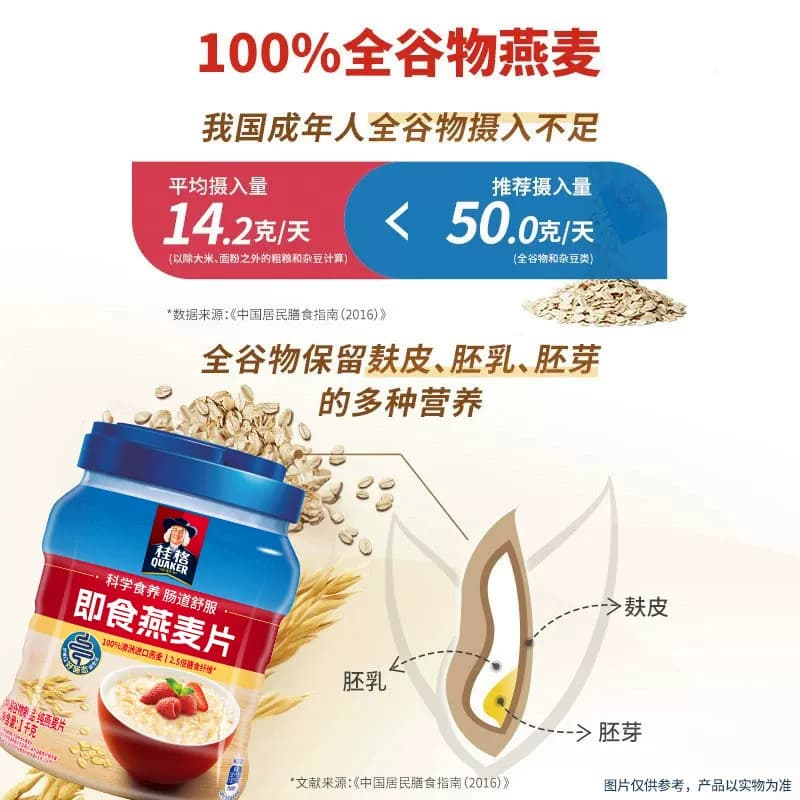 【直播推荐】桂格即食燕麦片礼盒双罐装2000g节庆送父母营养 - 缩略图2