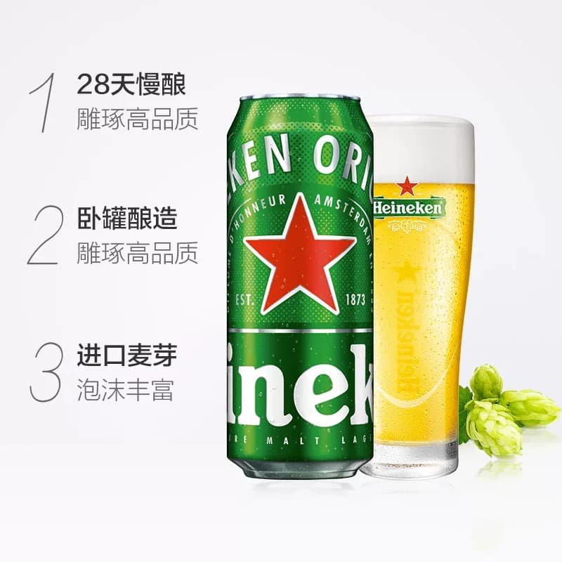 Heineken/喜力经典啤酒500ml*3罐全麦拉格分享装包装随机 - 缩略图3