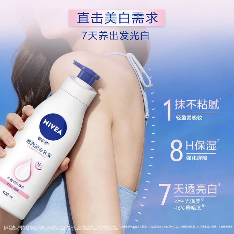 【孙颖莎同款】妮维雅烟酰胺2代大白瓶美白身体乳精华保湿补水 - 缩略图2