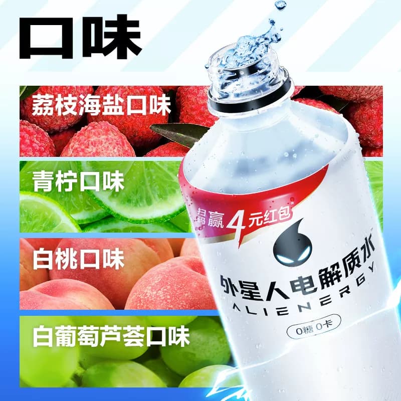 猫超臻选电解质水外星人多口味无糖饮料运动健身600ml*15/18瓶 - 缩略图4