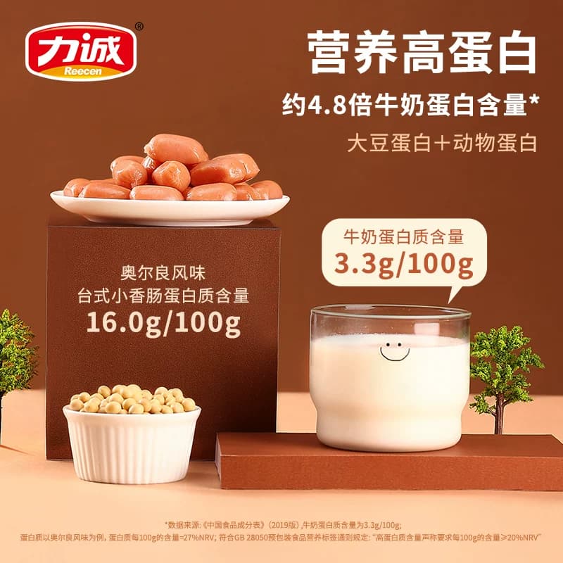 力诚火腿肠台式小香肠炭烤猪肉即食Q弹口感优质肉源休闲零食袋装 - 缩略图5