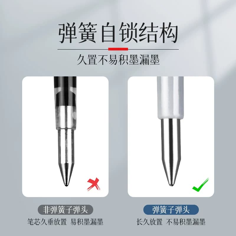 [全国26仓发货]得力按动中性笔子弹头0.5mm刷题笔碳素水笔12支装 - 缩略图5