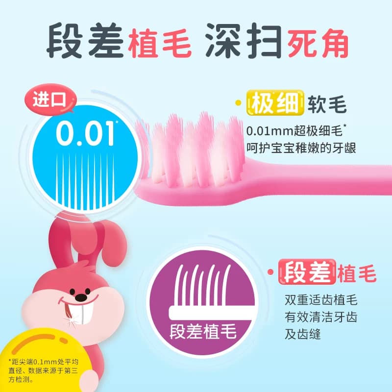 LION狮王细齿洁段差清洁软毛6-12岁乳牙期儿童牙刷换牙宝宝2支 - 缩略图3